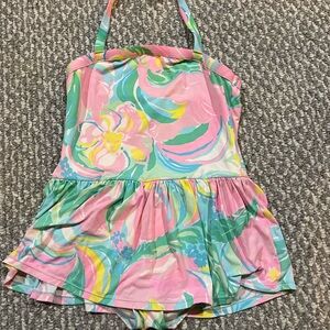 Lilly Pulitzer Pink and Green Girls Swim One Piece